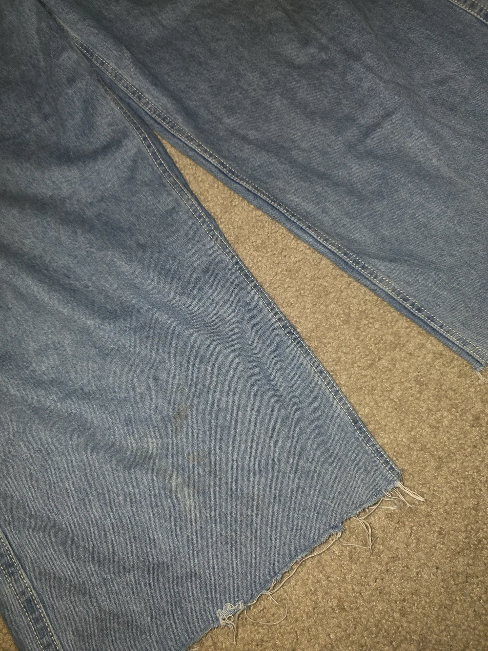 A-Lab Mens Jeans Retro Wide Baggy Y2K Embroidered Logo Size 36 Blue Denim Pants